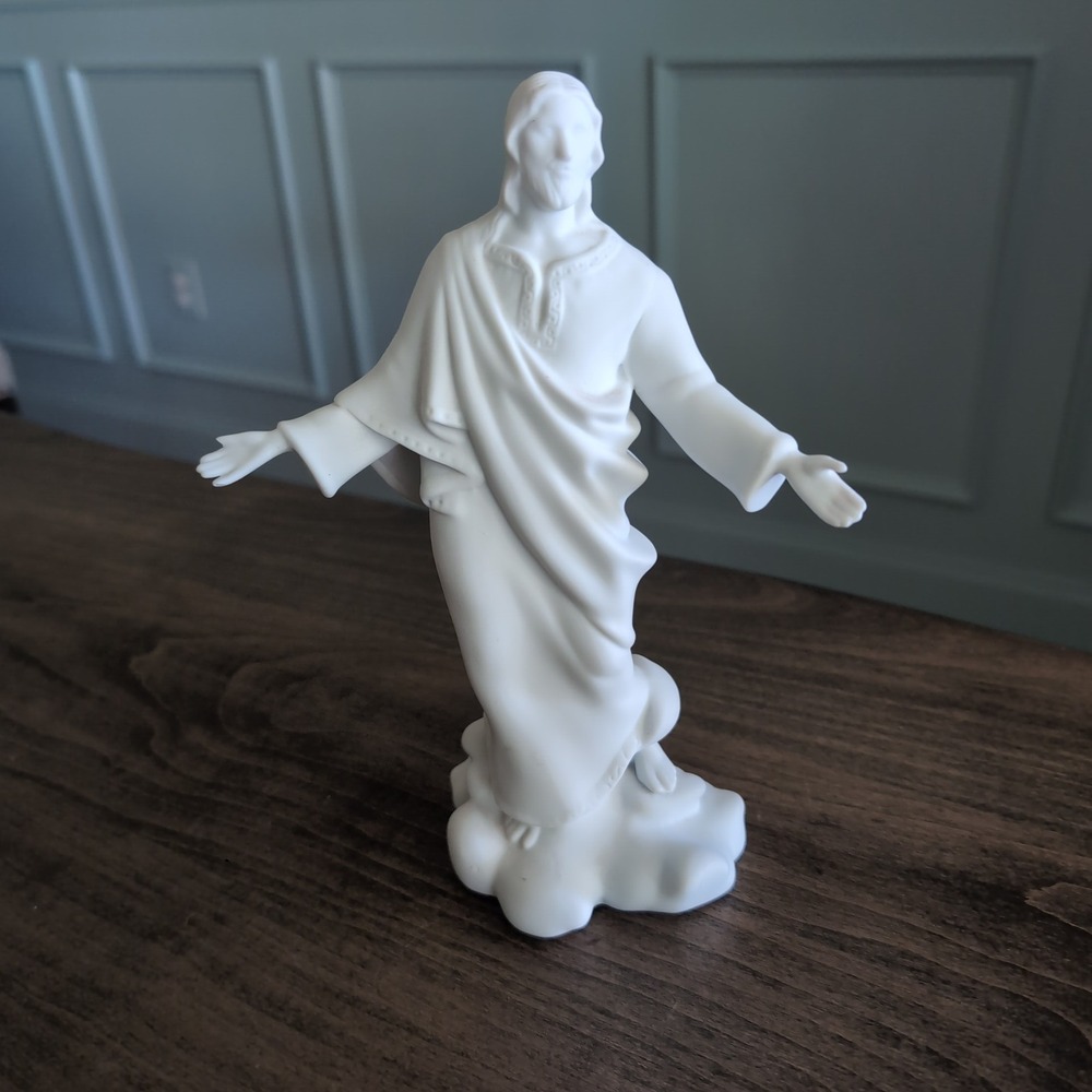 Teleflora Gift Jesus Christ Figurine Religious White Bisque Porcelain 8.5 Statue